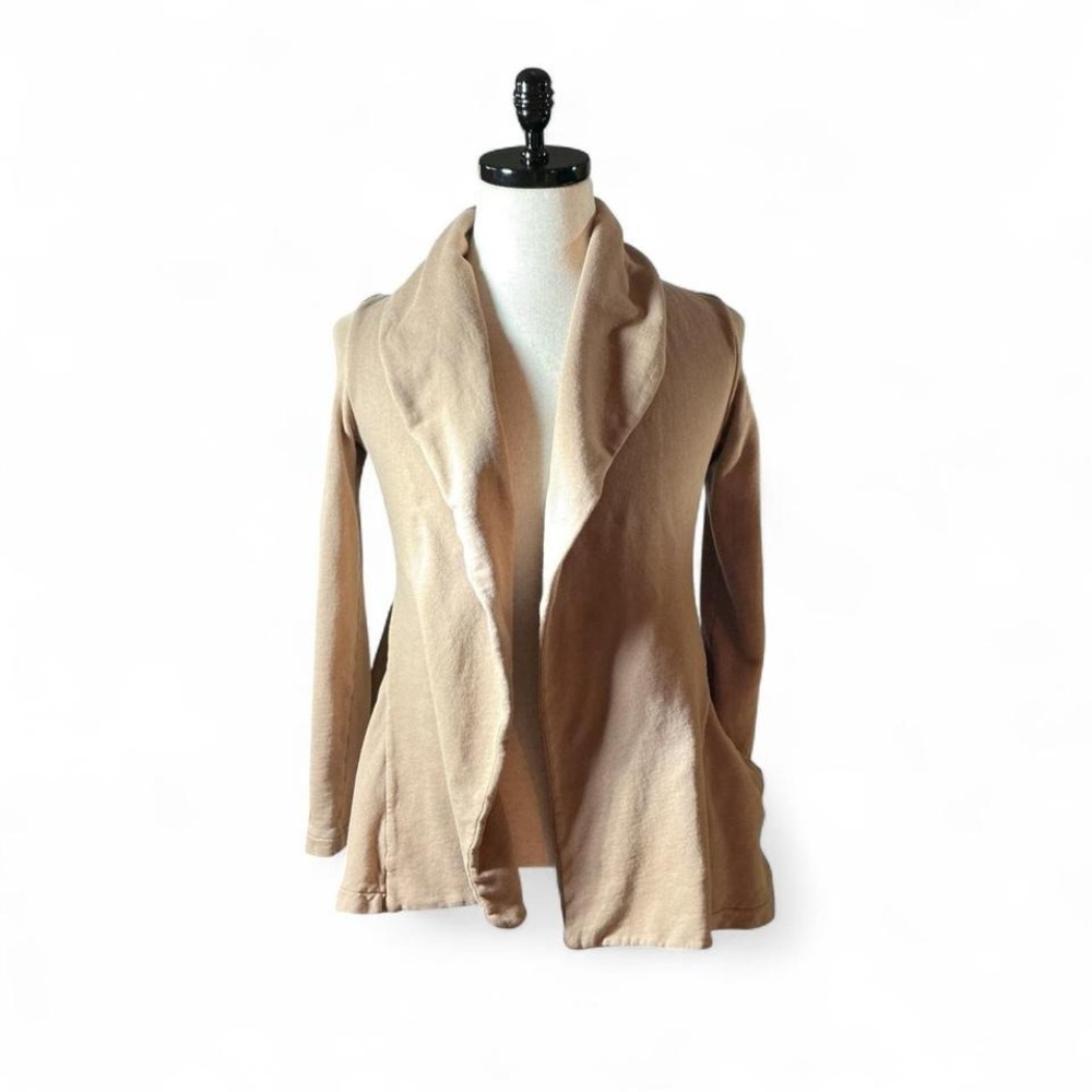 Free People Cozy Waterfall Cardigan Jacket Beige Cotton Blend XS Cottagecore